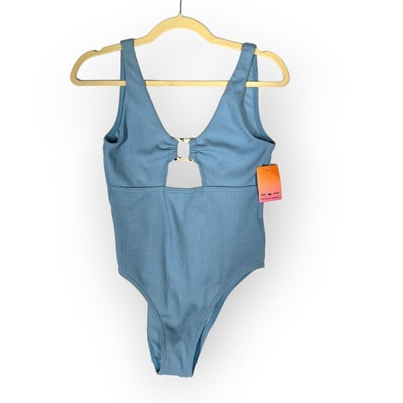 River Island Other - NWT River Island Dusty Blue Ribbed One Piece Size 4